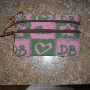 Dooney & Bourke Wallet Pink & Green Intial Logo